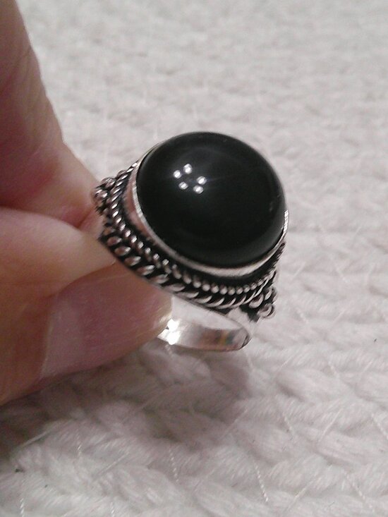 HANDMADE Jewelry - Stunning BLACK ONYX Handmade Sterling 925 Ring Size 10.75 #59F